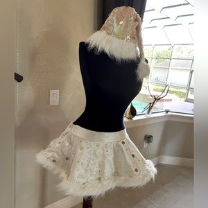 Victoria's Secret Santa Baby Sequin GISELLE Satin Tulle Skirt Hat Holiday